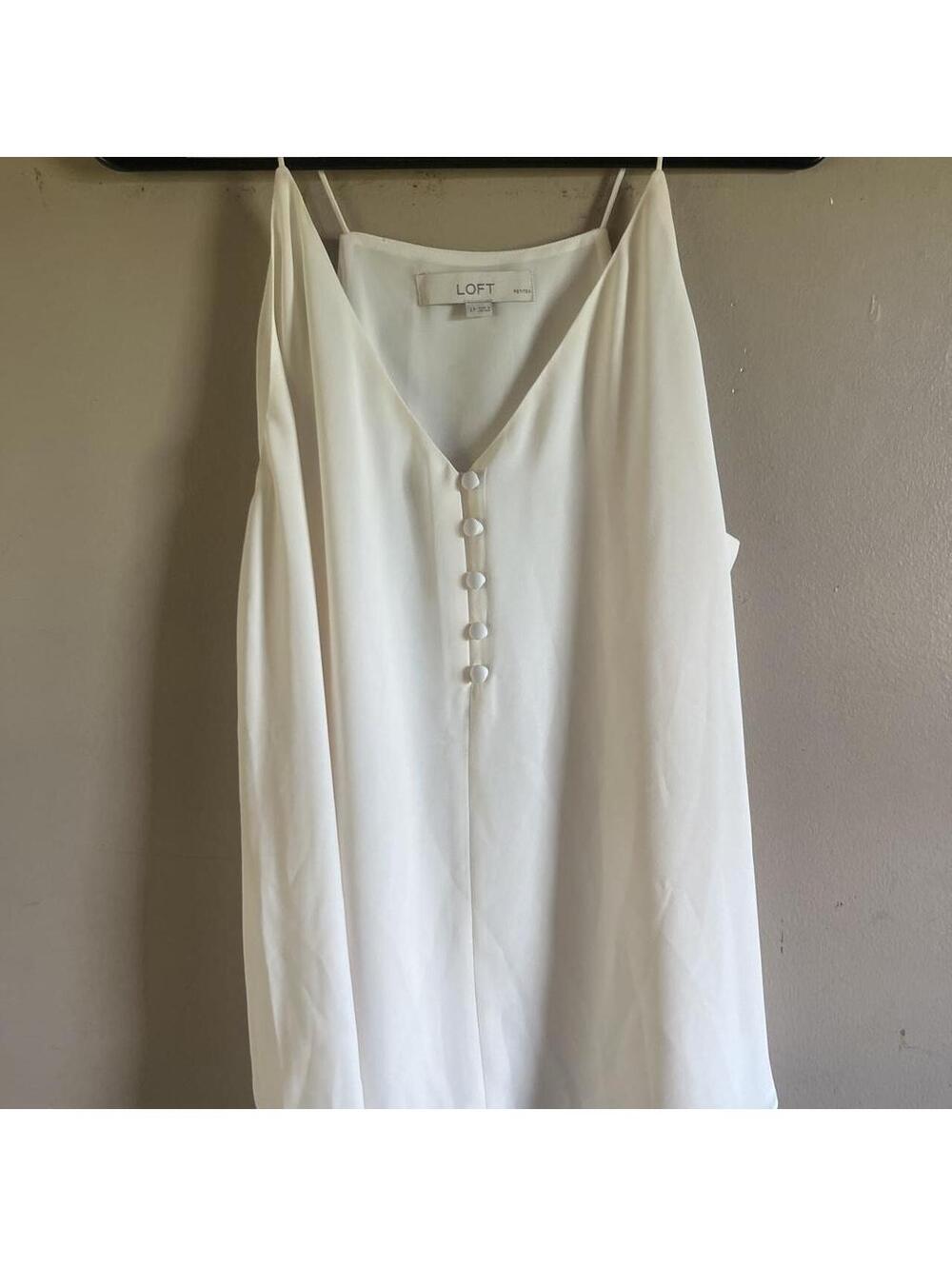 LOFT Women's White Vests-tanks-cami